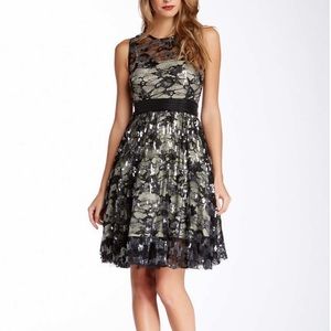 Eva Franco black mesh formal dress